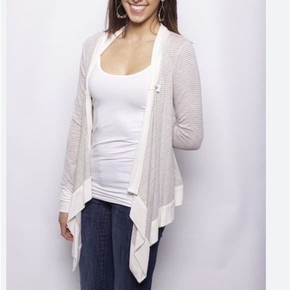 Eileen Fisher Open Striped Cardigan in size L, good used condition, see pics - Picture 9 of 9